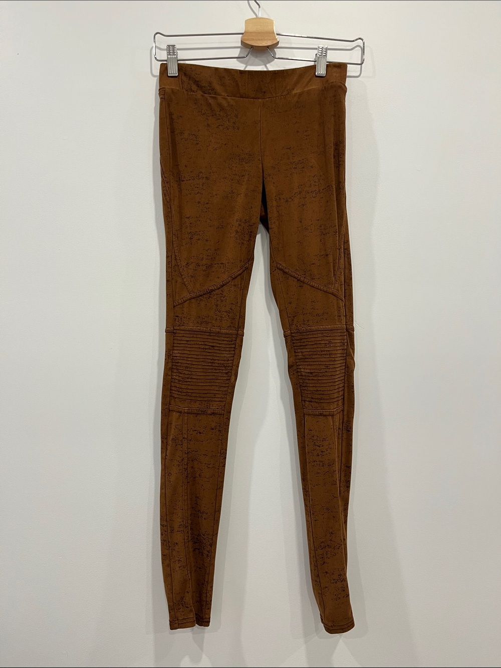 Parasuco Rust Brown Ribbed Moto Leggings
